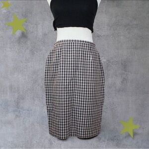 Vintage Gingham‎ Plaid Midi Skirt Size Small